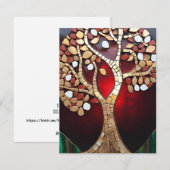 Levensboom Rood Goud Gloed Platte Kerstkaart  (Voorkant / Achterkant)