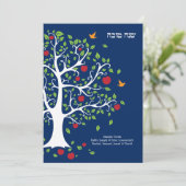 Levensboom Rosh Hashanah Plat Kaart (Staand voorkant)