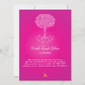  levensboom roze bat Mitzvah Kaart (Achterkant)