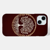 Levensboom Rustiek Donkerrood Keltisch Case-Mate iPhone Case (Achterkant (horizontaal))
