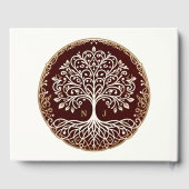 Levensboom Rustieke Donkerrode Keltische Bruiloft Gastenboek (Achterkant)