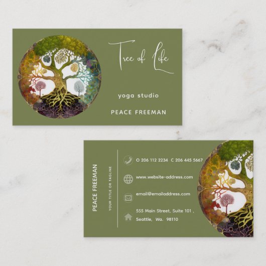Levensboom | Seizoenen Visitekaartje (Voorkant / Achterkant)