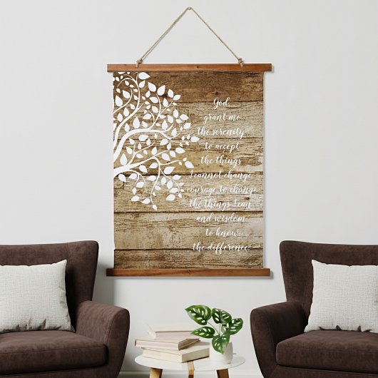 Levensboom sereniteitsgebed hangend wandkleed