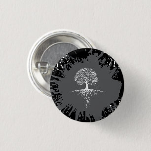 Levensboom Spatten Pin Knop Ronde Button 3,2 Cm