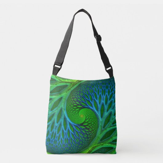 Levensboom Spiraal Fractal Crossbody Tas (Voorkant)