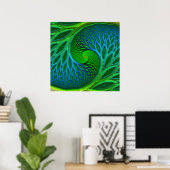 Levensboom Spiraal Fractal Poster (Thuiskantoor)
