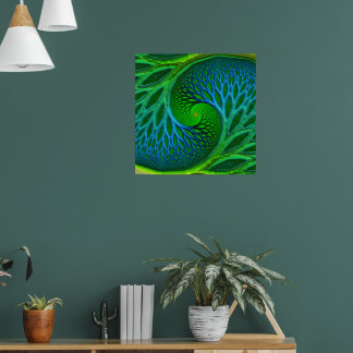 Levensboom Spiraal Fractal Poster
