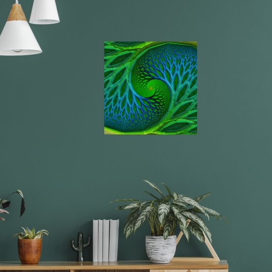 Levensboom Spiraal Fractal Poster (Woonkamer 1)