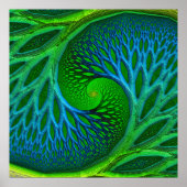 Levensboom Spiraal Fractal Poster (Voorkant)