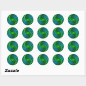 Levensboom Spiraal Fractal Ronde Sticker (Vel)