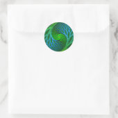 Levensboom Spiraal Fractal Ronde Sticker (Tas)