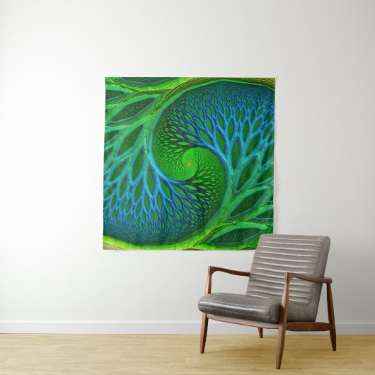 Levensboom Spiraal Fractal Wandkleed (In situ)
