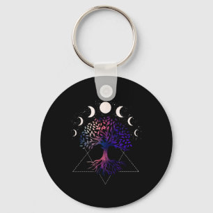 Levensboom Spiritueel Shirt Maanfasen Voor Yoga _ Sleutelhanger