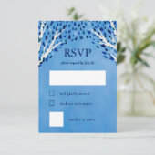 Levensboom Sterren Waterverf Bat Bar Mitswa RSVP Kaartje (Staand voorkant)