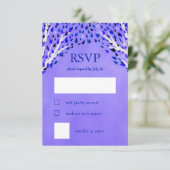 Levensboom Sterren Waterverf Bat Bar Mitswa RSVP Kaartje (Staand voorkant)