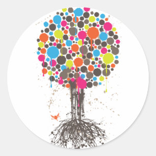 Levensboom Sticker - wit