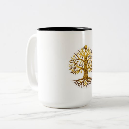 Levensboom Tweekleurige Koffiemok (Voorkant links)