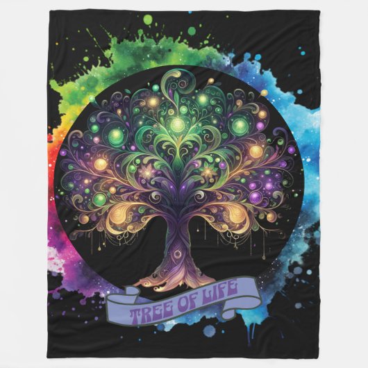 Levensboom v2 fleece deken (Voorkant)