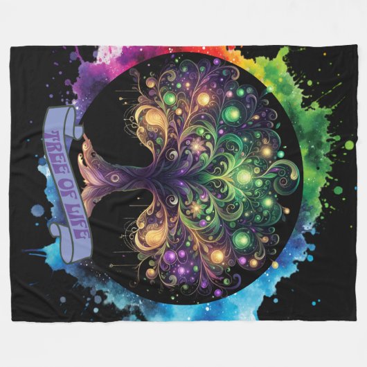 Levensboom v2 fleece deken (Voorkant (Horizontaal))