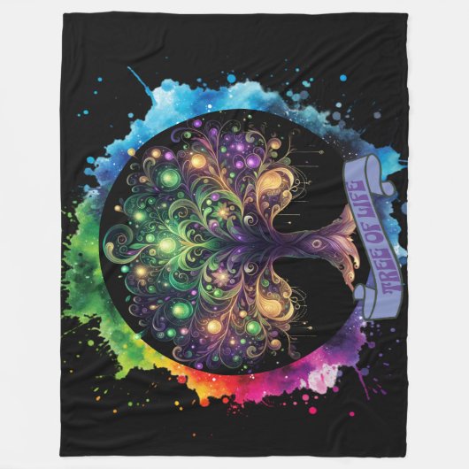 Levensboom v2 fleece deken (Voorkant)