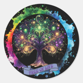 Levensboom v2 ronde sticker