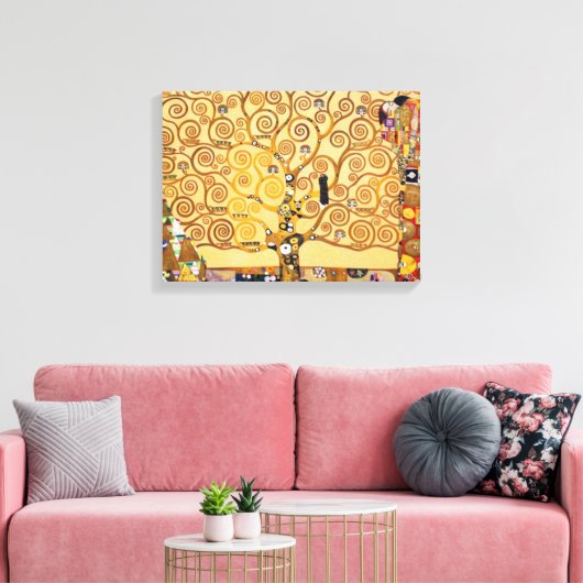 Levensboom van Gustav Klimt Canvas Afdruk (Insitu (Woonkamer))