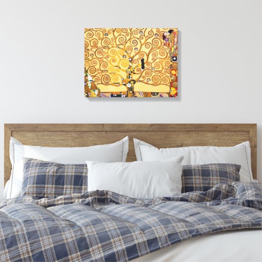 Levensboom van Gustav Klimt Canvas Afdruk (Insitu (Slaapkamer))
