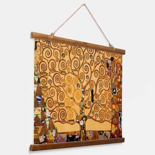 Levensboom van Gustav Klimt Fine Art Hangend Wandkleed (Gebogen)