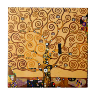 Levensboom van Gustav Klimt Fine Art Tegeltje
