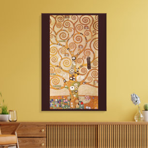 Levensboom van Gustav Klimt, gestileerde Art Nouve Canvas Afdruk