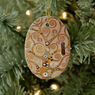 Levensboom van Gustav Klimt, gestileerde Art Nouve Keramisch Ornament