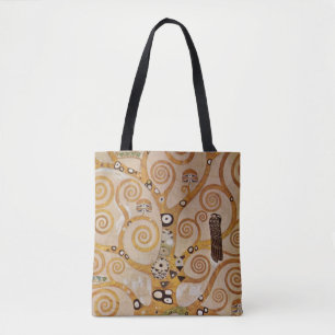 Levensboom van Gustav Klimt, gestileerde Art Nouve Tote Bag