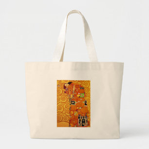 Levensboom van Gustav Klimt Nouveau Grote Tote Bag