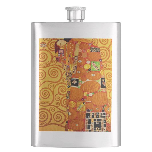 Levensboom van Gustav Klimt Nouveau Heupfles (Voorkant)