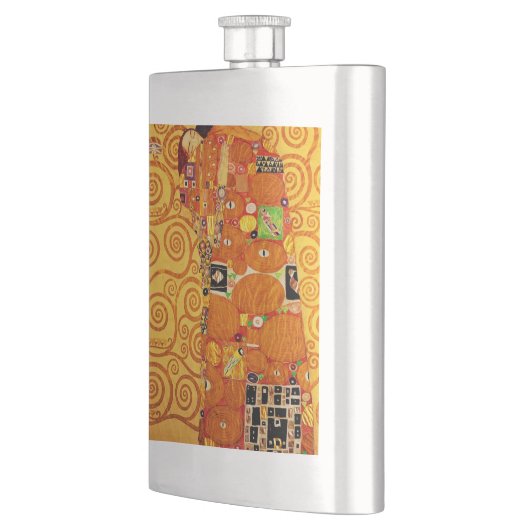 Levensboom van Gustav Klimt Nouveau Heupfles (Links)