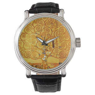 Levensboom van Gustav Klimt Nouveau Horloge
