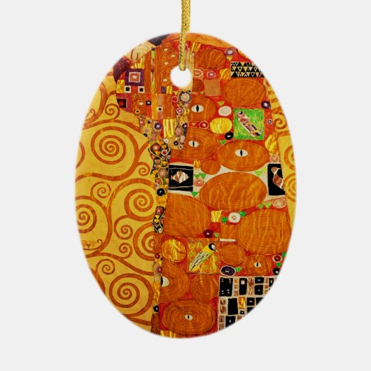 Levensboom van Gustav Klimt Nouveau Keramisch Ornament (Voorkant)