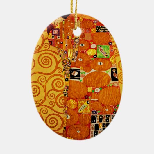 Levensboom van Gustav Klimt Nouveau Keramisch Ornament (Achterkant)