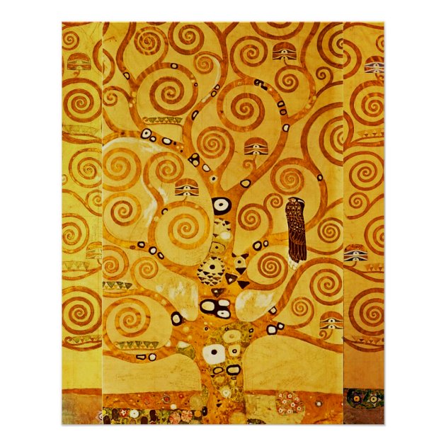 Levensboom van Gustav Klimt Nouveau Zandsteen Onderzetter