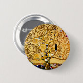 Levensboom van Gustav Klimt Nouveau Ronde Button 5,7 Cm (Voorkant /achterkant)