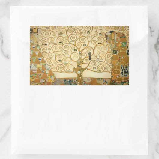 Levensboom van Gustav Klimt Rechthoekige Sticker (Tas)