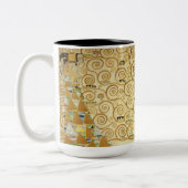 Levensboom van Gustav Klimt Tweekleurige Koffiemok (Links)