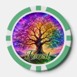 Levensboom van het bos poker chips