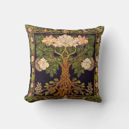 Levensboom van kedoki floral tapestry bordedie kussen