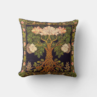 Levensboom van kedoki floral tapestry bordedie kussen