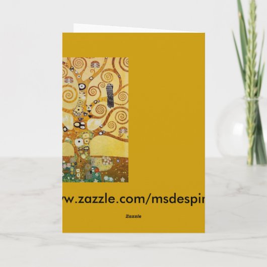 Levensboom van Klimt Bedankkaart (Achterkant)