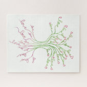 Levensboom van liefde Kunst Wit Groen Roze Harten  Legpuzzel (Horizontaal)