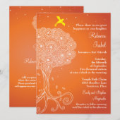  levensboom van Sinaasappel Bat Mitzvah Kaart (Voorkant / Achterkant)