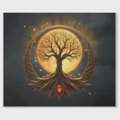 Levensboom – Verlicht door de Maan Cadeaupapier (Vlak)