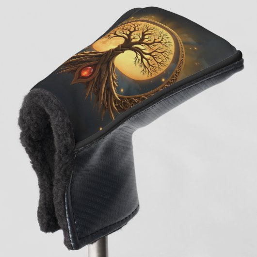 Levensboom – Verlicht door de Maan Golfheadcover (3/4 voorkant)